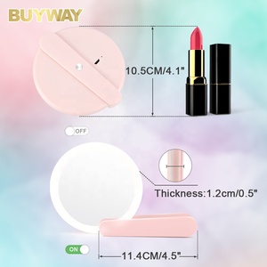 Tùy Chỉnh LED Nhỏ Gọn Trang Điểm Gương Vòng Cầm Tay Espejos Với Ánh Sáng Kích Thước Túi LED Vanity Gương - Product Image 2