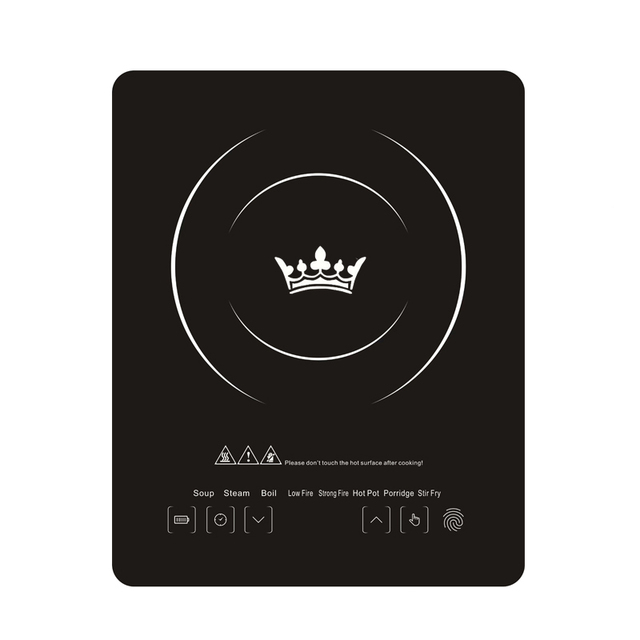 Portable Electric 220V Plastic Crystal Board Induction Cooker Stove Single Burner ETL Certified Waterproof Rapid Heating Touch