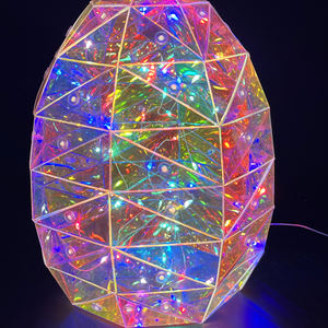 Huevo de Pascua <span class=keywords><strong>Iridiscente</strong></span> Prismático con Luz LED, Decoración para Interiores, Hecho a Mano, de Plástico (PET) Resistente, Alimentado por USB, para Decoraciones de Fiesta - Product Image 1