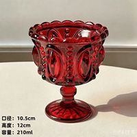 Gobelet à dessert en verre cristal réutilisable de 210 ml, design vintage rétro de luxe, pour yaourt, fruits, pouding, décoration de mariage