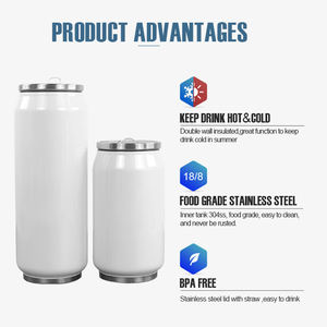 Vaso Térmico de Doble Pared con Aislamiento al Vacío de 12 oz, Delgado y Alto, para Sublimación, para Latas de Refresco - Product Image 2