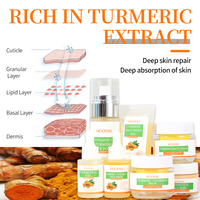 Coffret de Soins Visage au Curcuma Marque Blanche Anti-Acné Anti-Taches Blanchissant Savon Sérum Gommage Crème Nettoyant Facial Kit Soins de la Peau
