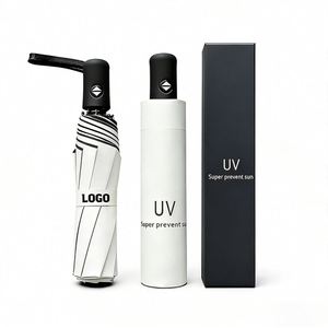 Wholesale Promo Gift Men Business Semi-Automatic Three-Fold Folding <b>Umbrella</b> Solid Color <b>Windproof</b> Rain Custom LOGO UV Printing - Product Image 1