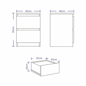 Mesita de <span class=keywords><strong>Noche</strong></span> Moderna Minimalista Blanca con 2 Cajones, Mesa Auxiliar sin Tiradores para Dormitorio, Apartamento, Hotel - Product Image 6