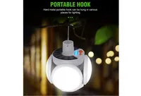 Lampe solaire pliable à LED pour extérieur, football/soccer, lampe d'urgence, charge USB, lampe de recherche portable