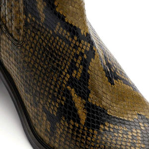 <span class=keywords><strong>Botas</strong></span> hasta la rodilla con diseño de serpiente para mujer, botines de piel de pitón con tacón de bloque, botines de invierno con tacón cuadrado - Product Image 4