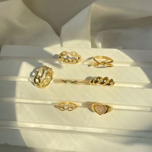 Dylam Jewelry Personalized Gold Bold <b>Initial</b> Letter Open <b>Ring</b> Adjustable Women Statement <b>Rings</b> Party Women Signet <b>Ring</b> - Product Image 1