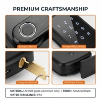 Cerradura Inteligente Ttlock de Alta Calidad para Puerta Principal, con Huella Dactilar, Contraseña, Código, Tarjeta, Desbloqueo por Nube, Wi-Fi, Aplicación Tuya, Cerradura Digital