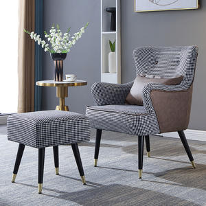 Canapé simple de luxe, couleur turquoise/khaki, style nordique rétro, canapé simple pour salon, chaises à dossier haut, chaises pour chambre à coucher - Product Image 1