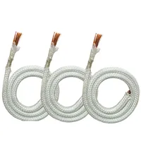 Fil de cuivre pur tressé en mica résistant aux hautes températures 500°C, monoconducteur, 20/11AWG, homologué 600V et plus