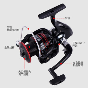 Carrete de Pesca Giratorio con Bobina Totalmente Metálica QE 1000A 7000A para Pesca con Señuelos, Pesca en Roca y Pesca desde Balsa - Product Image 3