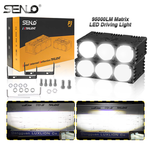 Senlo ไฟหน้า <span class=keywords><strong>P3</strong></span>พลัส190W 12V 6000K 20000LM LED ภายนอกไฟหน้ารถอลูมิเนียมกันน้ำ3เลนส์ลำแสงสูง/ต่ำ360องศา - Product Image 1