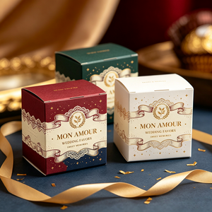 Boîte à dragées personnalisée de luxe en carton recyclable avec dorure à chaud « <span class=keywords><strong>Mon</strong></span> Amour », production en 72h, vente en gros - Product Image 3