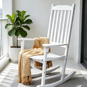 Sedia a <span class=keywords><strong>dondolo</strong></span> in legno di pioppo per scrivania, stile lounge con cuscino e guanciale, per casa, giardino, patio, in MDF, bestseller - Product Image 2