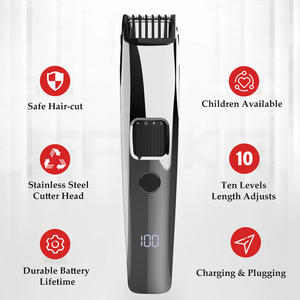 Recortadora de Barba para Hombre, Ajustable en 10 Longitudes, Inalámbrica, Recargable, con Pantalla LED - Product Image 3