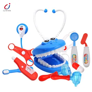 Los niños de plástico médico papel jugar kit médico conjunto de dientes modelo dental niños juguete juego dental herramientas doctor niños kit de Juguetes