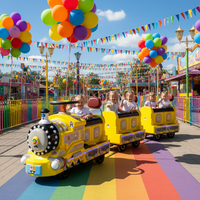 Train sans rails à batterie 2026 pour enfants, pour parcs d'attractions et parcs de loisirs, train ludique pour touristes