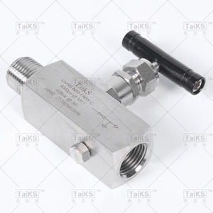 Vanne à aiguille hydraulique en acier inoxydable avec manomètre, filetage interne, vanne à aiguille de régulation de débit - Product Image 2