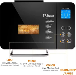 Stainless Steel Household Light-emitting Diode Display Bread Maker Equipped With 25 Smart Cooking Programs Stainless Steel House - Product Image 4