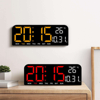 Jam Meja Digital LED Multifungsi Analog Ganda 9 Inci dengan Fitur Penghitung Waktu dan Countdown, Jam Dinding Pintar, Promo Hot Sale