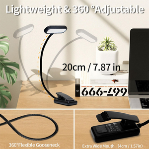Lampe de bureau musicale Clip in Piano Light 10 Led Adjustable Neck Rechargeable Usb-c Book Light for Reading - Product Image 5