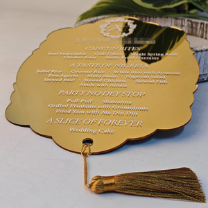 Invito Elegante in Acrilico Specchiato Oro con Stampa Personalizzata di Lusso, Menu <span class=keywords><strong>per</strong></span> Feste con Stampa in Lamina e Goffratura a Caldo <span class=keywords><strong>per</strong></span> Matrimoni - Product Image 1