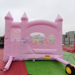 Commercial <b>inflatable</b> pink castle bounce house with slide for outdoor party chateau gonflable de mariage - Product Image 5