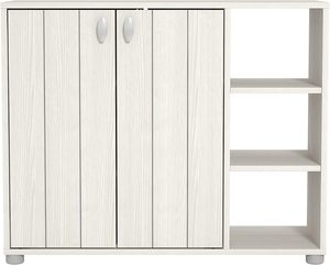 Modern ahşap <span class=keywords><strong>2</strong></span>-Door bağlantısız ayakkabı raf 12-Pair kapasiteli <span class=keywords><strong>3</strong></span> raflar için Entryway koridor yatak odası ajanda krem - Product Image 2