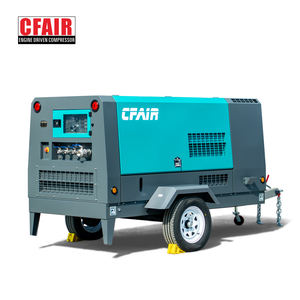CFAIR 375CFM COMPRESSEUR D'AIR DIESEL 7BAR TYPE PORTABLE AVEC APRÈS REFROIDISSEUR pour SABLE BLASTING JACKHAMMER ROCK DRILL CONSTRUCTION SITE - Product Image 2