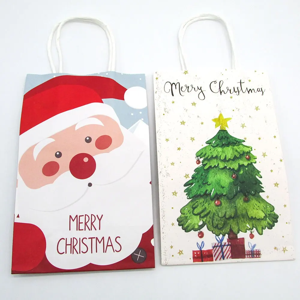 हॉट सेल रीसाइक्लेबल हस्तनिर्मित पेपर उपहार बैग हैंडल के साथ कस्टम शॉपिंग बैग लक्जरी क्रिसमस उपहार बैग