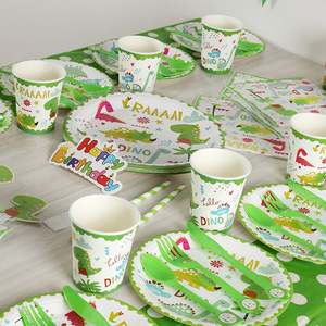 Artículos para Fiestas Temáticas de Dinosaurios, Vasos de Papel, Platos de Papel, Servilletas, Juego de Vajilla Desechable, Artículos para Fiestas de Cumpleaños Infantiles - Product Image 2