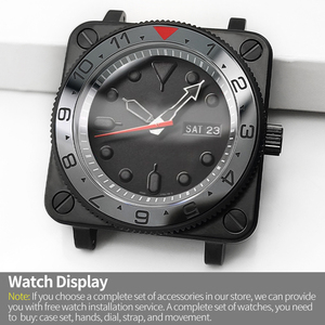 Tùy Chỉnh vuông SKX đen sapphire trường hợp đồng hồ vương miện chương vòng thép không gỉ mờ gốm chèn Mod nh35 nh36 4r36 - Product Image 6