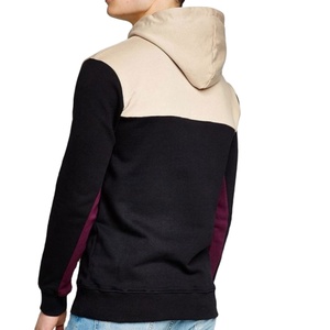 100% coton décontracté uni teint sweats à capuche pour hommes automne couleur bloc impression mode - Product Image 3