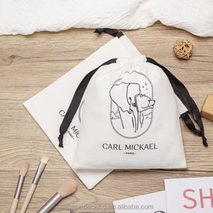 Recyclable 100% Cotton Twill <b>Bag</b> with Custom Logo New Design Organic White Cotton for Cosmetics and Gifts Watch - Product Image 2