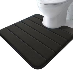 Tapis de bain en polaire corail Cangming, couleur unie, antidérapant, en forme de U, pour salle de bain - Product Image 2