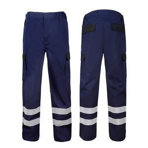 Pantalon de travail ignifuge et antistatique bleu marine en coton pour usine et atelier – Vêtement de sécurité transfrontalier - Product Image 1