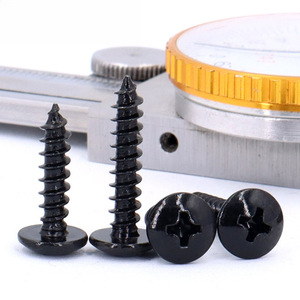 Tornillos de Rosca Autoperforantes Zhida Hengxin M3 M3.5 M4 M5 M6, Cabeza Cruzada, Cabeza Plana, Acero Endurecido Negro, Rosca Gruesa, Uso Industrial - Product Image 1