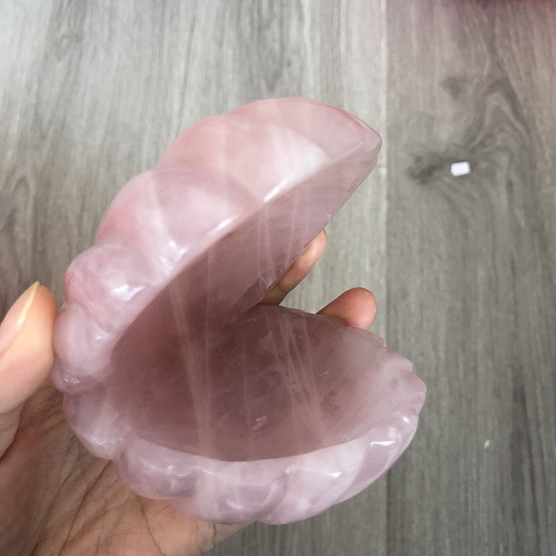 天然手彫りローズクォーツ装飾クリスタル貝殻飾り| Alibaba.com
