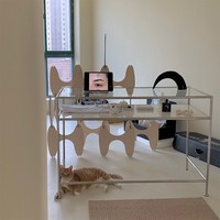 Bureau d'ordinateur moderne de luxe en acier inoxydable et verre trempé, table de bureau simple et ancienne à double moteur pour l'écriture à domicile, cosmétiques