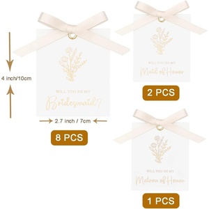 Tarjeta de Regalo para Propuesta de Dama de Honor con Lazo, ¿Quieres Ser <span class=keywords><strong>Mi</strong></span> Dama de Honor? Invitación para Despedida de Soltera - Product Image 2