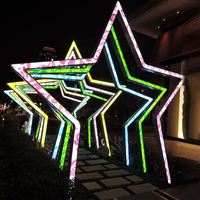 ANPU 3D RGB LED Weihnachts-Zeittunnel-Bogen-Motivleuchte aus Edelstahl, wasserdichte Lampe für den Außenbereich, Garten, Park, Tor, Tür
