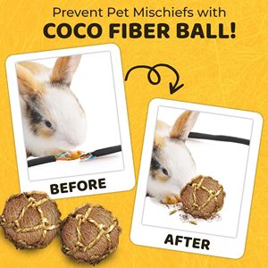 Juguete Masticable <span class=keywords><strong>para</strong></span> Mascotas Pequeñas, <span class=keywords><strong>Bola</strong></span> Masticable Duradera de Fibra de Coco <span class=keywords><strong>para</strong></span> <span class=keywords><strong>Roedores</strong></span>, Cobayas, Hecha de Bambú con Hojas de Alfalfa y Albaricoque <span class=keywords><strong>para</strong></span> Conejos - Product Image 5