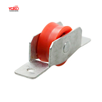 Accesorios para Ventanas Corredizas de Aluminio, Rueda de Plástico Roja con Canal en V, Polea Pequeña para Puerta con Carcasa