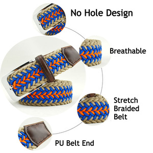 <span class=keywords><strong>Ceinture</strong></span> <span class=keywords><strong>tressée</strong></span> extensible et élastique au design unique pour hommes, largeur de 3.4cm, ceintures de golf tricotées - Product Image 4