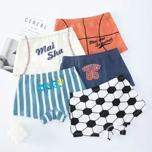 Teenager Panties Underwear for Children Soft Feeling 5 Pieces Breathable Cartoon Boy Kids Boxers Underwear