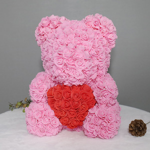 Regalo para el Día de la Madre y San Valentín, Oso de Peluche con Rosas de 25cm/35cm con Caja de Regalo para San Valentín y Fiestas de Cumpleaños - Product Image 3