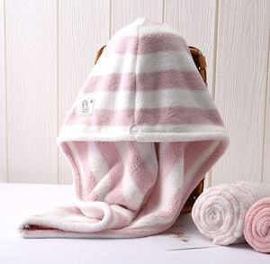 <span class=keywords><strong>Serviette</strong></span> de séchage capillaire personnalisable en velours corail rayé unisexe, séchage rapide sans soufflerie, pour adultes aux cheveux longs, bonnet de bain, <span class=keywords><strong>serviette</strong></span> de séchage pour cheveux - Product Image 1