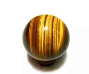 Esfera de Cristal de Ojo de Tigre Redonda, Bola de Piedra Preciosa Natural Marrón Dorado, Especímen Mineral de Cuarzo Pulido y Liso para Mesa de Oficina u Hogar - Product Image 2