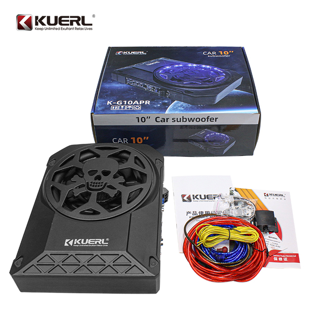 10 Inch Car Audio Modified Small Steel Cannon 12V Active High-power Ultra-thin Slim Car Subwoofer