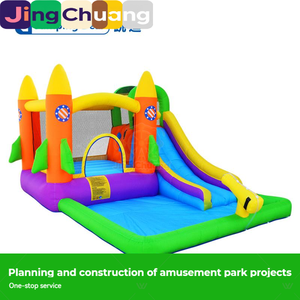 Castillo Inflable Infantil, Trampolín con Forma de Cohete, Rocódromo, Tobogán Acuático para Exteriores, Castillo de Juegos Interior - Product Image 5
